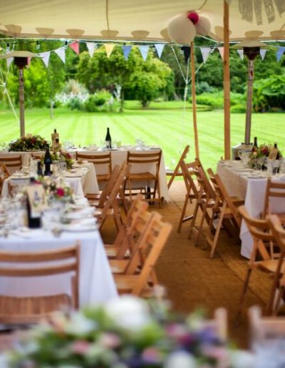 tables under stretch tent