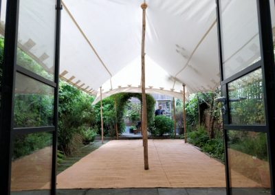 narrow garden stretch tent