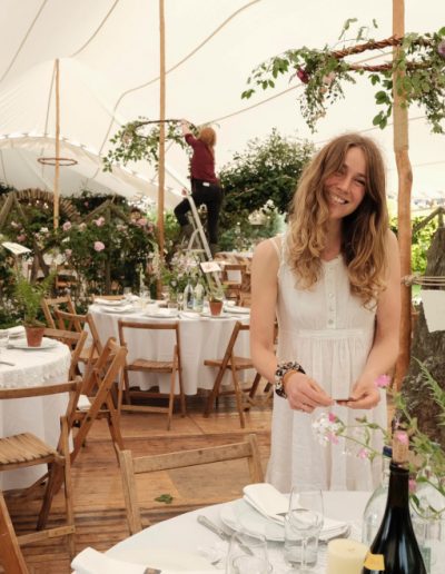 wedding white stretch tent rustic