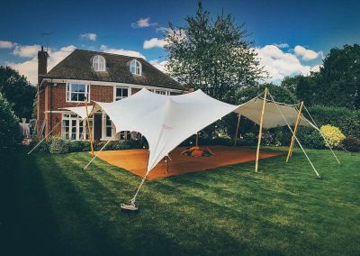 Our 10m x 12m white stretch tent for a garden party