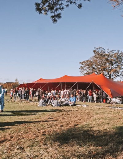 30m x 18m orange stretch tent