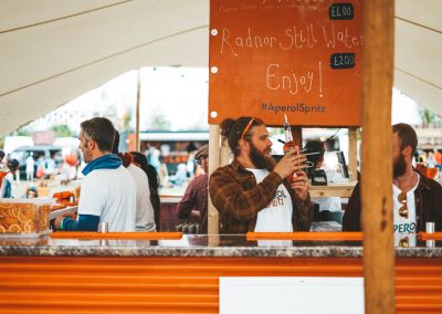 aperol orange and white tent