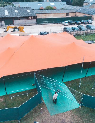 when nature calls orange stretch tent