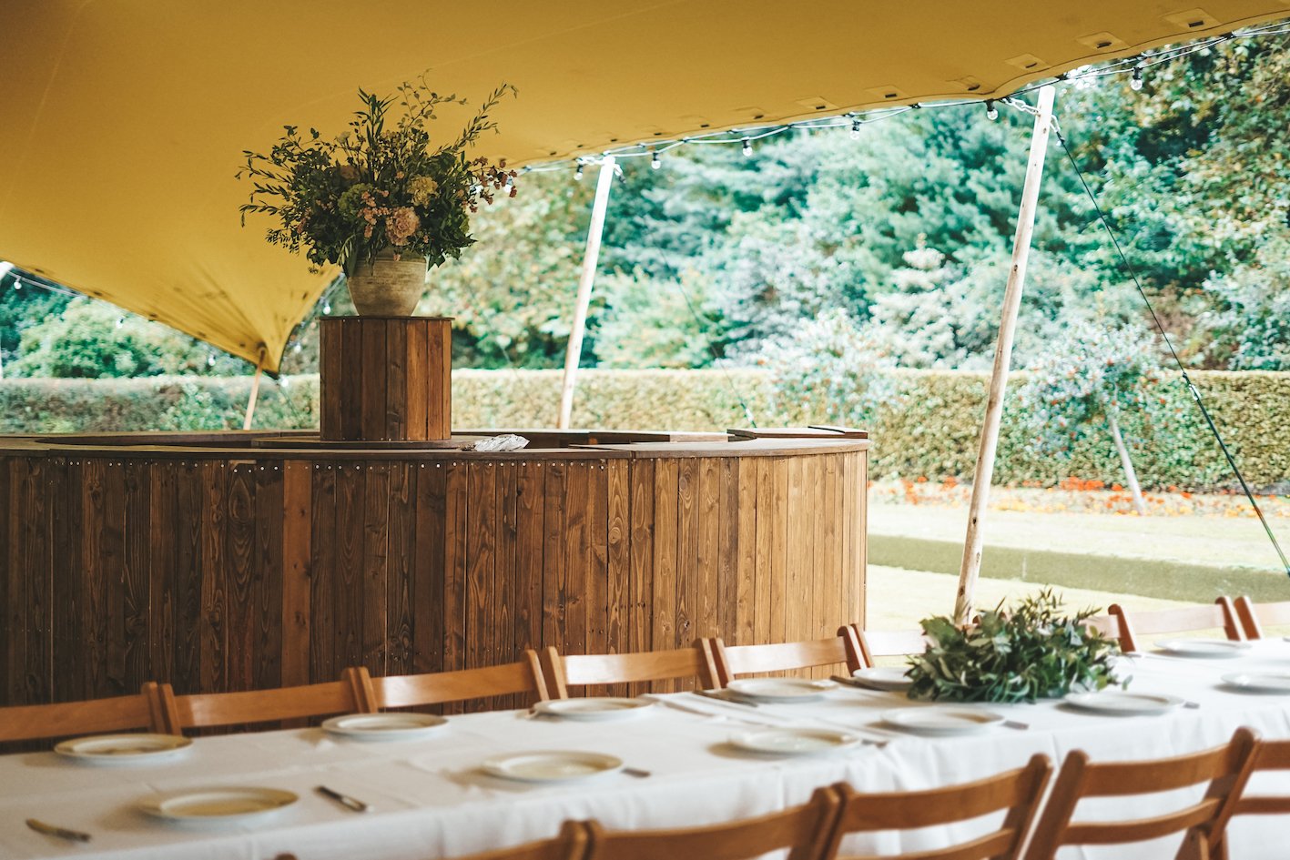 Round bar at wedding