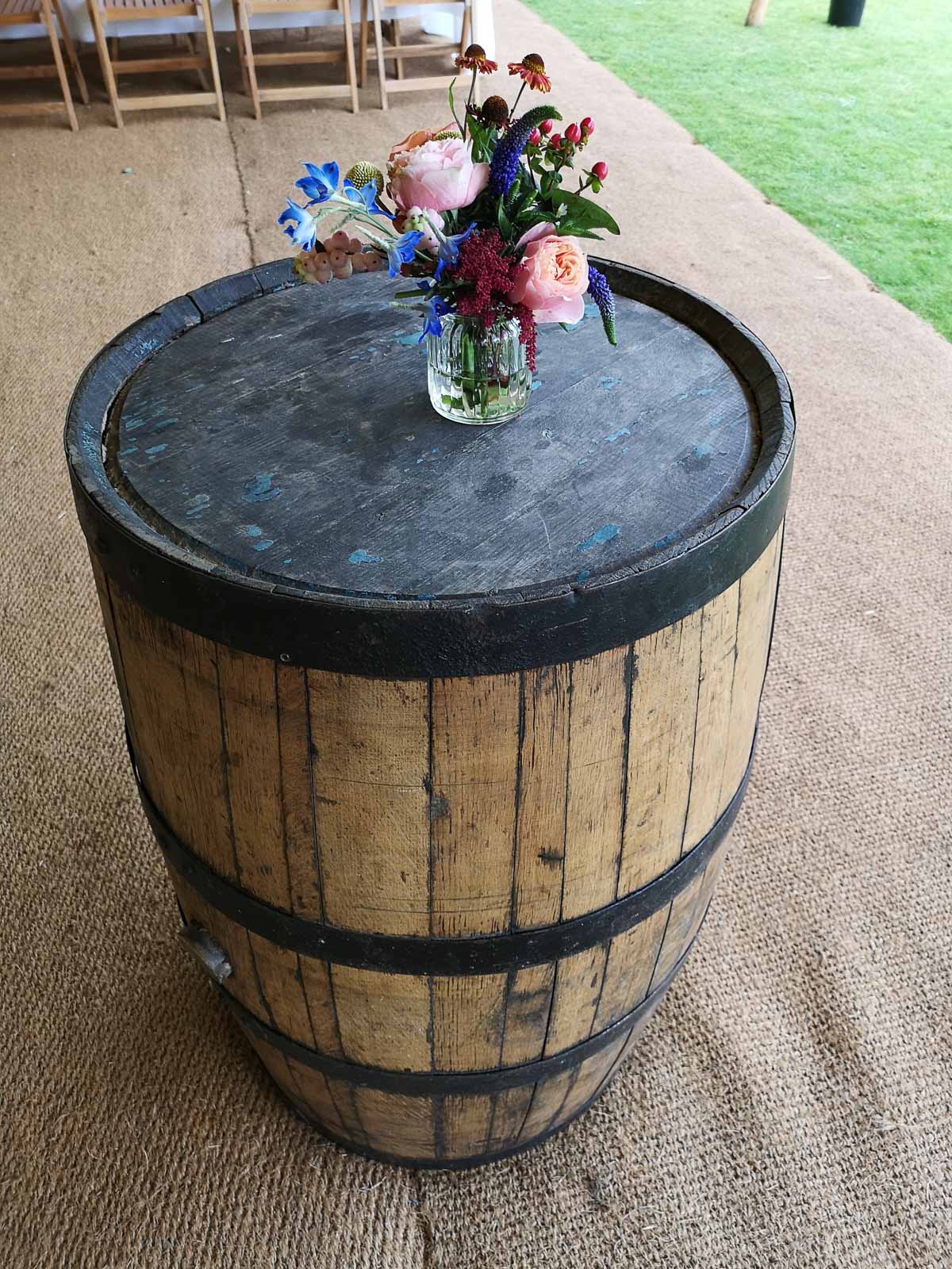 Whiskey barrel table