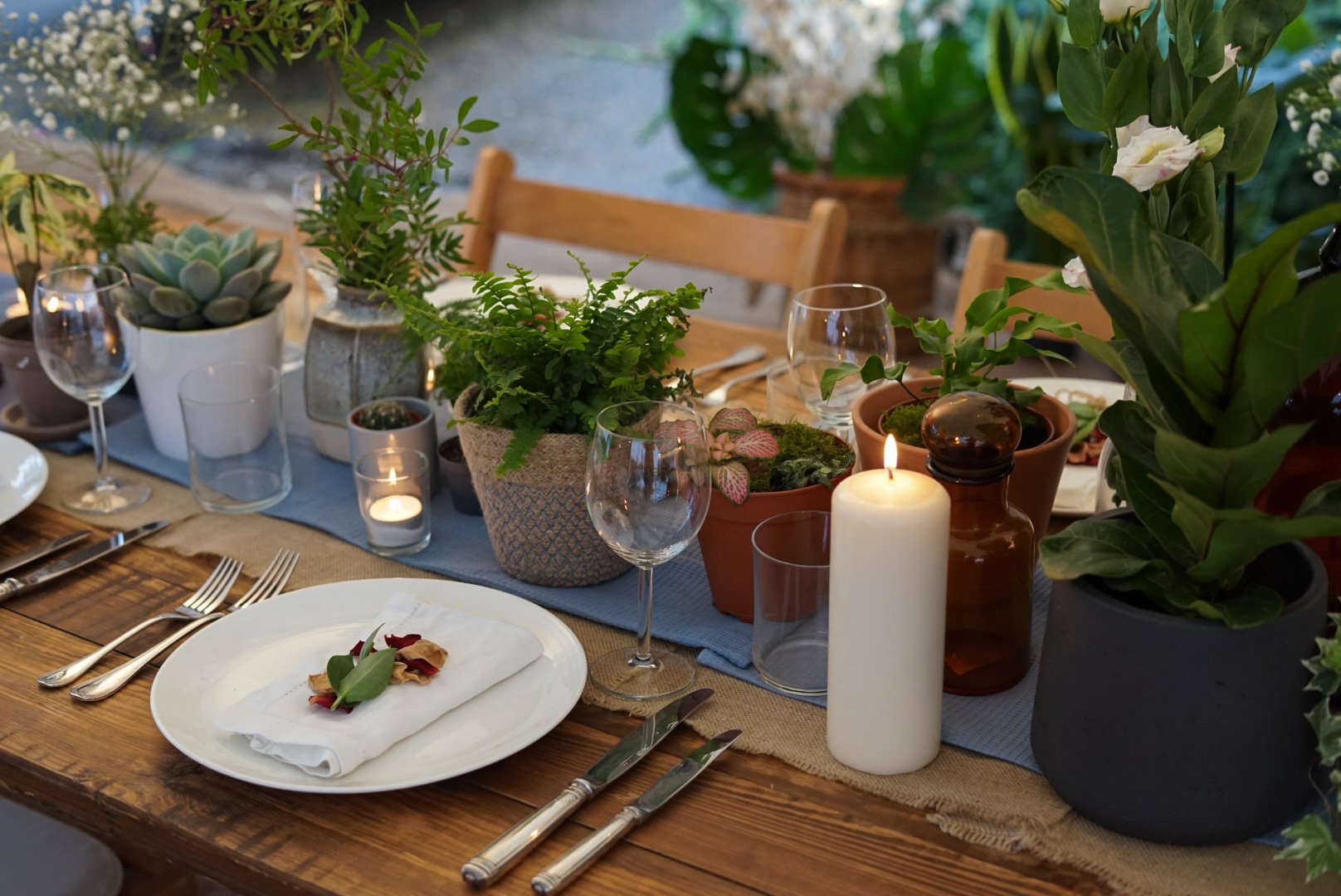 Botanical wedding theme styling